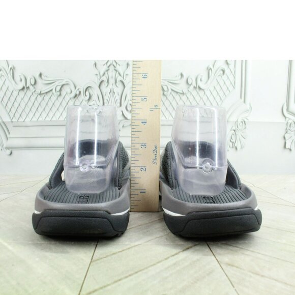 LL Bean Swift River Gray Suede Slip On Perforated Sports Flip-Flops Size 9 M - Picture 5 of 9